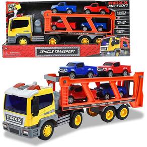 Transporte de veículos de brinquedo Sunny Days Maxx Action com 4 caminhões