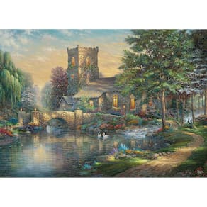 Quebra-cabeça Ceaco Thomas Kinkade Willow Wood Chapel 1000 unidades