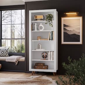 Estante para Livros 6 Prateleiras Retrô Branco