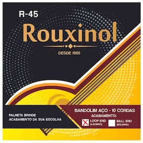 Encordoamento Bandolim 10 Cordas Rouxinol R45 Laço Clássico Loop End