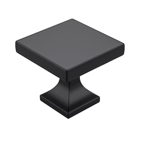Botões de gabinete Goldenwarm Matte Square Black Zinc Alloy x20