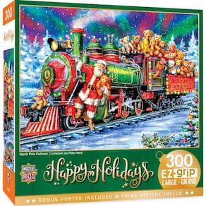 Obras-primas do quebra-cabeça North Pole Delivery 300 peças