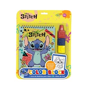 Livro Infantil Stitch para Colorir com 3 Gizes de Cera em Bloco