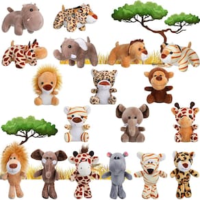 Bichos de pelúcia Skylety Small Safari 18 peças de pelúcia de 12 cm