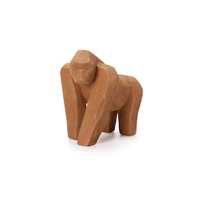 Escultura Decorativa Gorila Terracota em Poliresina 17x16,5cm Mart
