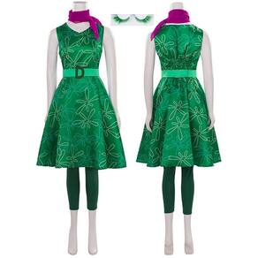 Traje de cosplay Gudiwne Inside Out Disgust Green Dress Women