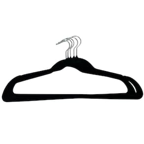 Kit 5 Cabides Preto Aveludados Para Guarda Roupas