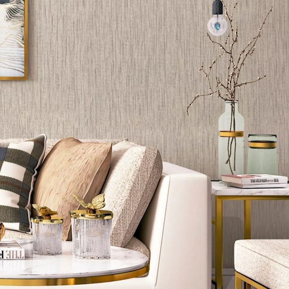 Papel De Parede Colorkey Aspecto Têxtil Bege Col1061