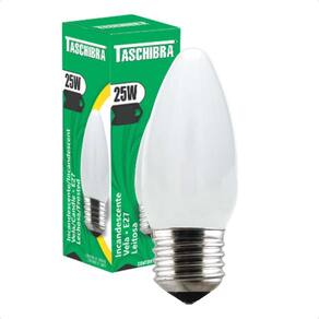 Kit 6 Lâmpadas Incandescente Vela 25W E27 Leitosa 220V
