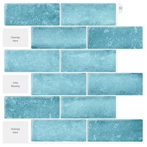 Azulejo Backsplash Artemuro 12x12cm 3D autoadesivo azul celeste