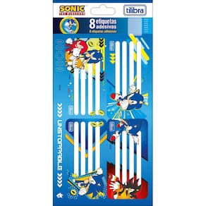 Etiqueta Escolar Adesiva Sonic c/ 8 Etiquetas - Tilibra