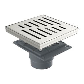 Ralo de chuveiro EMBATHER 304 em aço inoxidável 15x15cm escovado