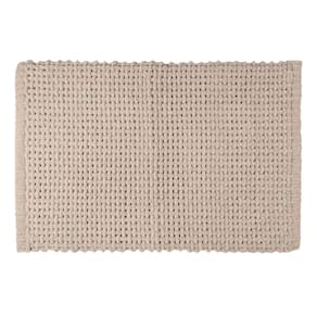 Tapete Retangular Antiderrapante Treccia 70x50cm Auguri Casa Bege