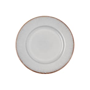 Prato Sobremesa Em Cerâmica Linear 20cm Lyor Cinza