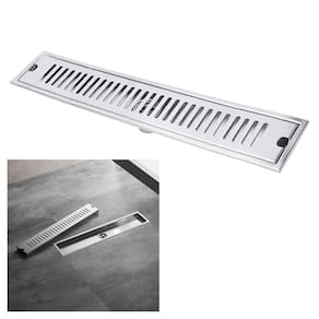 Ralo Linear Inox 40cm Banheiro Area Externa Anti Odor Anti Inseto