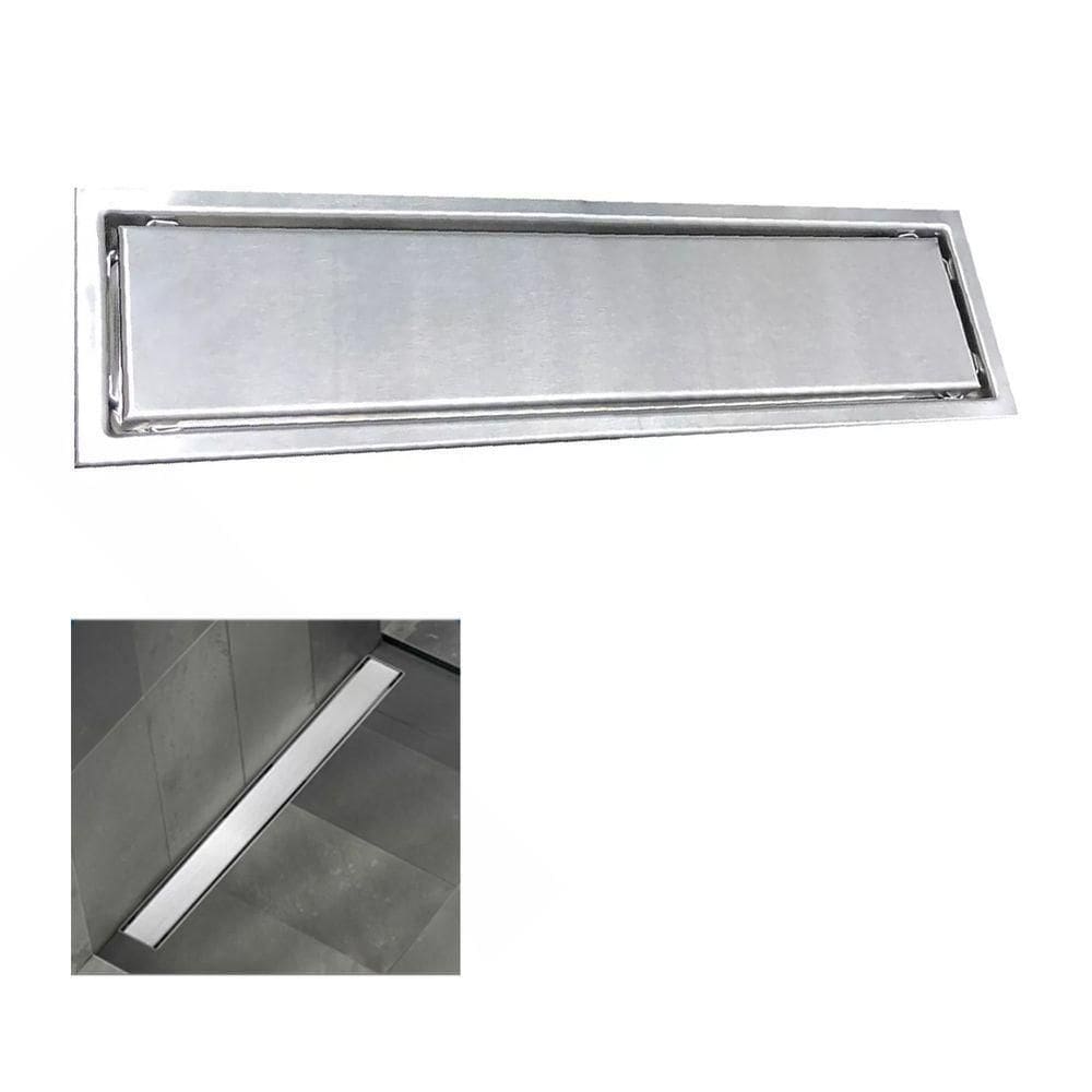 Ralo Linear Oculto 50cm Inox Banheiro Lavabo Anti Odor Anti Inseto Higienico Seguro Resistente Invisivel