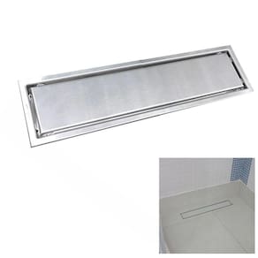 Ralo Oculto Linear 30cm Invisivel Aço Inox Anti Odor Anti Inseto Banheiro Lavabo Resistente Seguro Higienico