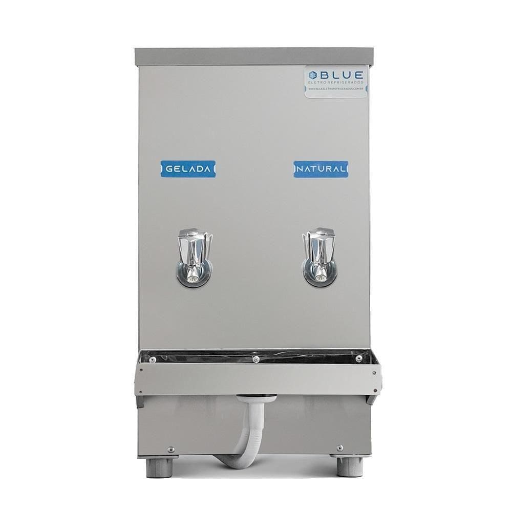 Bebedouro Purificador Industrial Blue Bancada 2 Torneiras Natural E Gelada 20L PIB20L127VN-2T Inox 110V