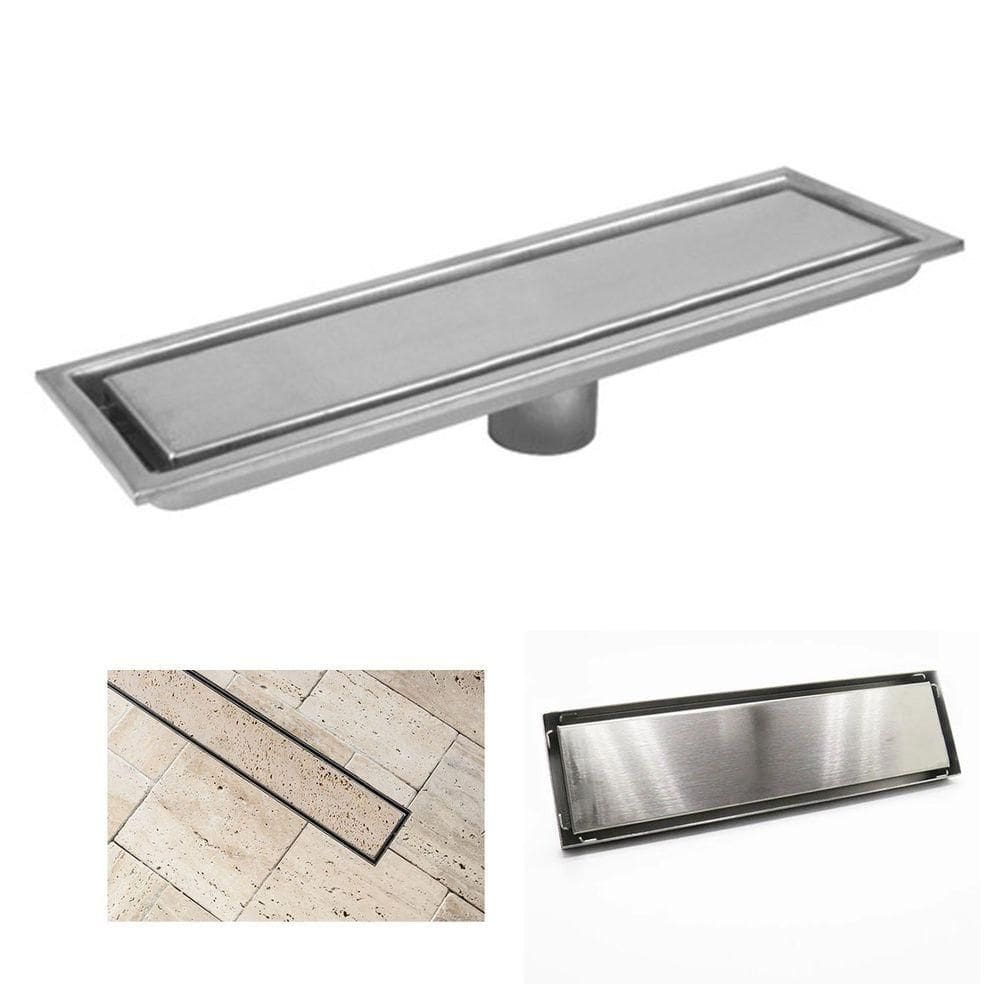 Ralo Linear Oculto Inox 40cm Invisivel Banheiro Lavabo Anti Odor Anti Inseto Resistente Seguro Higienico
