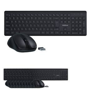 Kit Teclado e Mouse Intelbras CSI50 Sem Fio Preto - 10 Unidades