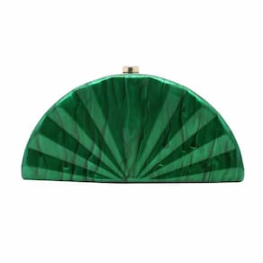Bolsa embreagem PENGZHI Fan Shell acrílico, mármore verde para mulheres