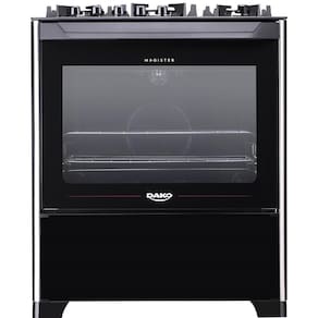 Fogão 5 Bocas Dako Magister Preto Com Mesa De Vidro - Bivolt