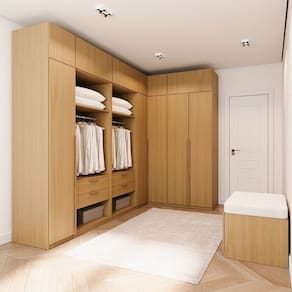 Guarda-roupa Modulado de Canto 10 Peças 14 Portas Jade Cabecasa Madeiramadeira Avelã