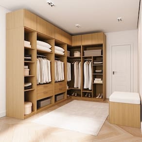 Guarda-roupa Modulado de Canto 10 Peças 9 Portas Jade Cabecasa Madeiramadeira Avelã