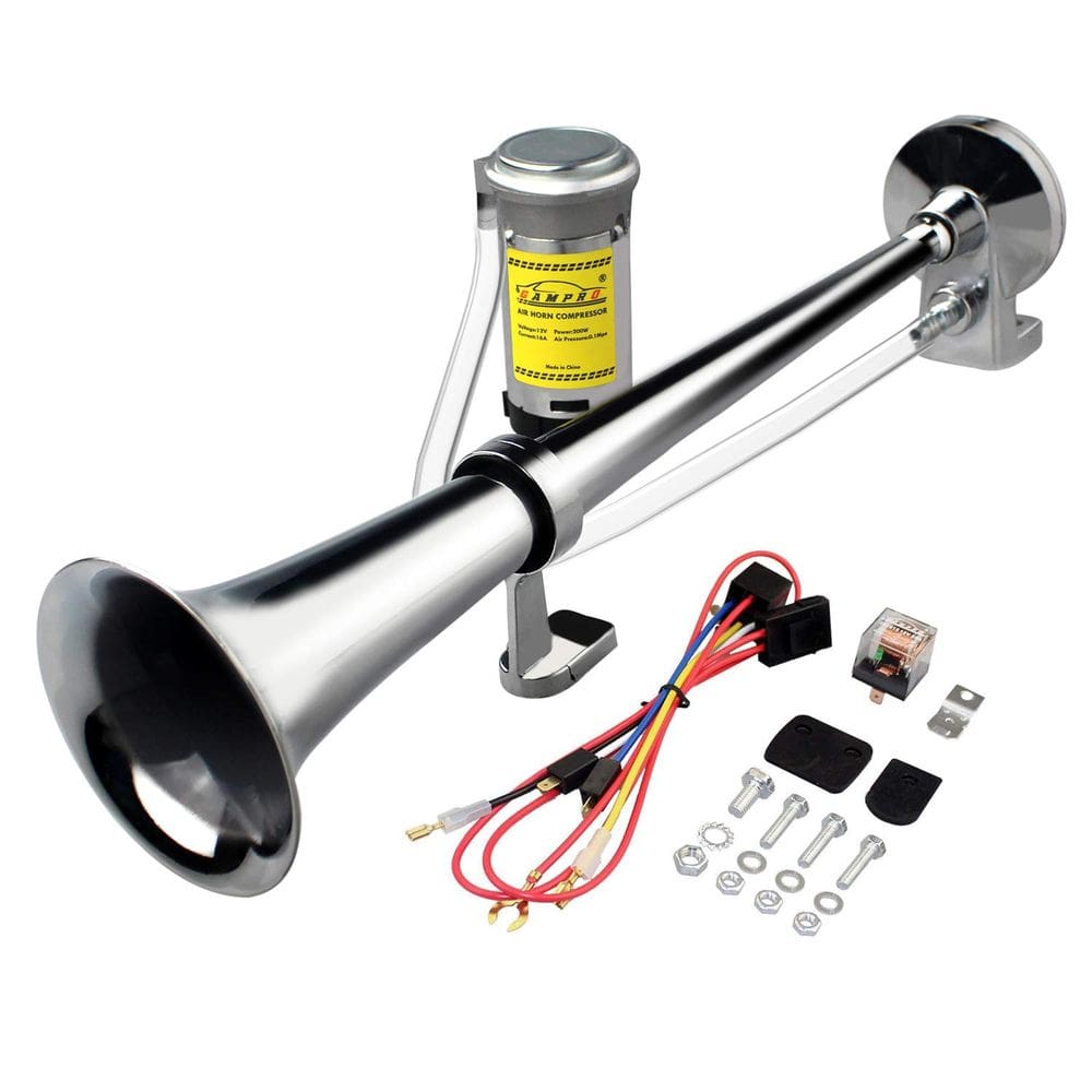 Buzina de ar de carro GAMPRO 12V 150DB de zinco cromado para veículos de 12V