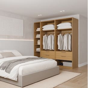 Guarda-roupa Modulado 3 Peças sem Portas Jade Cabecasa Madeiramadeira Avelã