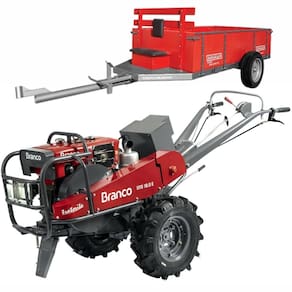 Microtrator Diesel Branco BTD18.0E 17,4HP Com Carreta Agricola 1000kg
