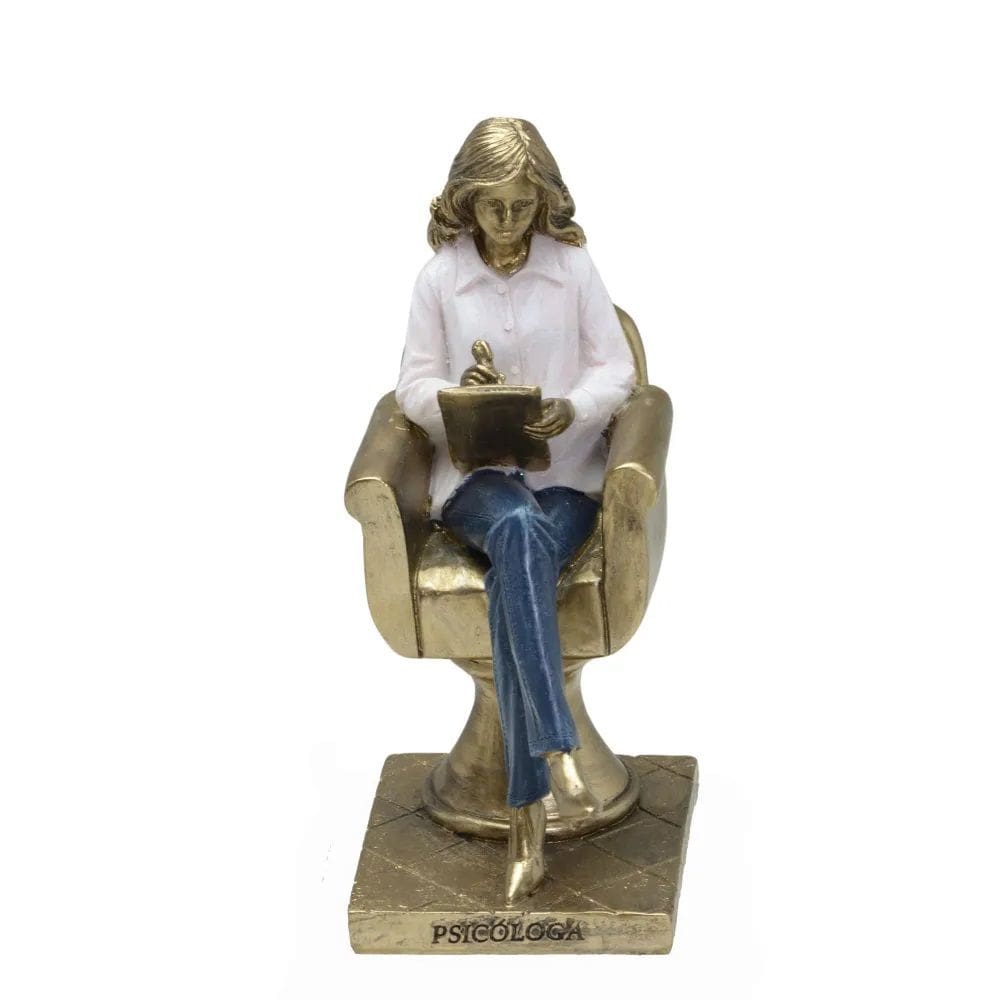 Figura Decorativa Estatueta Mulher Psicologa 20 X 13 X 9 Cm