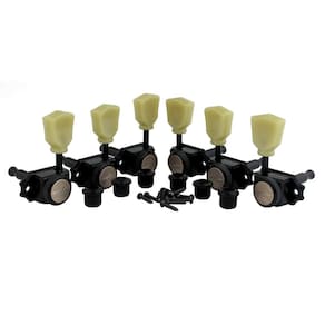 Locking Guitar Machine Heads Guyker 1:15 Ratio Black 6 unidades