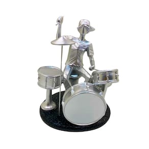 Figura Decorativa Músico Baterista 17 X 15 X 20 Cm