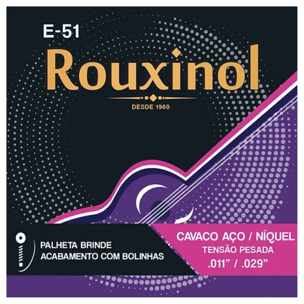 Encordoamento Cavaquinho Elétrico Acústico Rouxinol E51 0.11" PRE51L