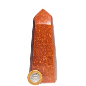 Ponta Quartzo Vermelho 13 a 14 cm 350 g Pedra Natural Tipo B