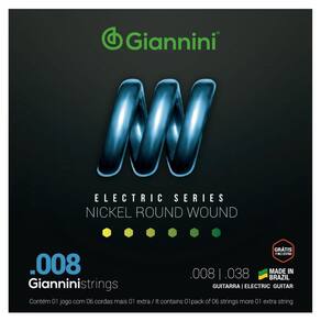 Encordoamento Guitarra Giannini Electric GEEGST08 Nickel .008"