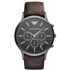 Relogio emporio armani masculino em couro preto ar2462
