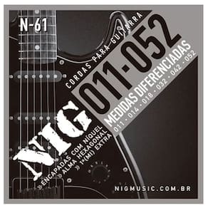 Encordoamento Guitarra Níquel Nig N-61.011” + Palheta PRN61L
