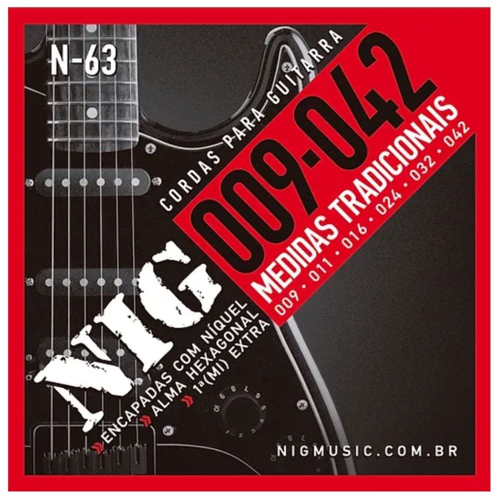 Encordoamento Guitarra Nig N-63 .009 - 042”