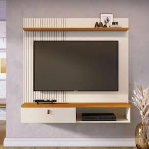 Painel para TV Até 55 Polegadas Iris 1 Porta Cinamomo/Off White - Madetec