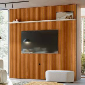 Painel para TV Até 75 Polegadas New Guaporé 1 Prateleira Cinamomo/Off White - Madetec