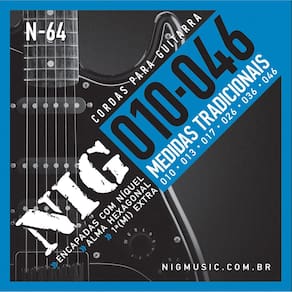 Encordoamento Corda Guitarra Nig Nickel Alma Hexagonal 0.10