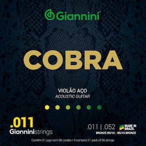 Encordoamento Corda Violão Aço Giannini Cobra Bronze 0.11