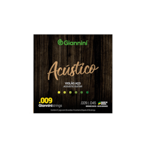 Encordoamento Corda Violão Aço Giannini Acústico 0.9