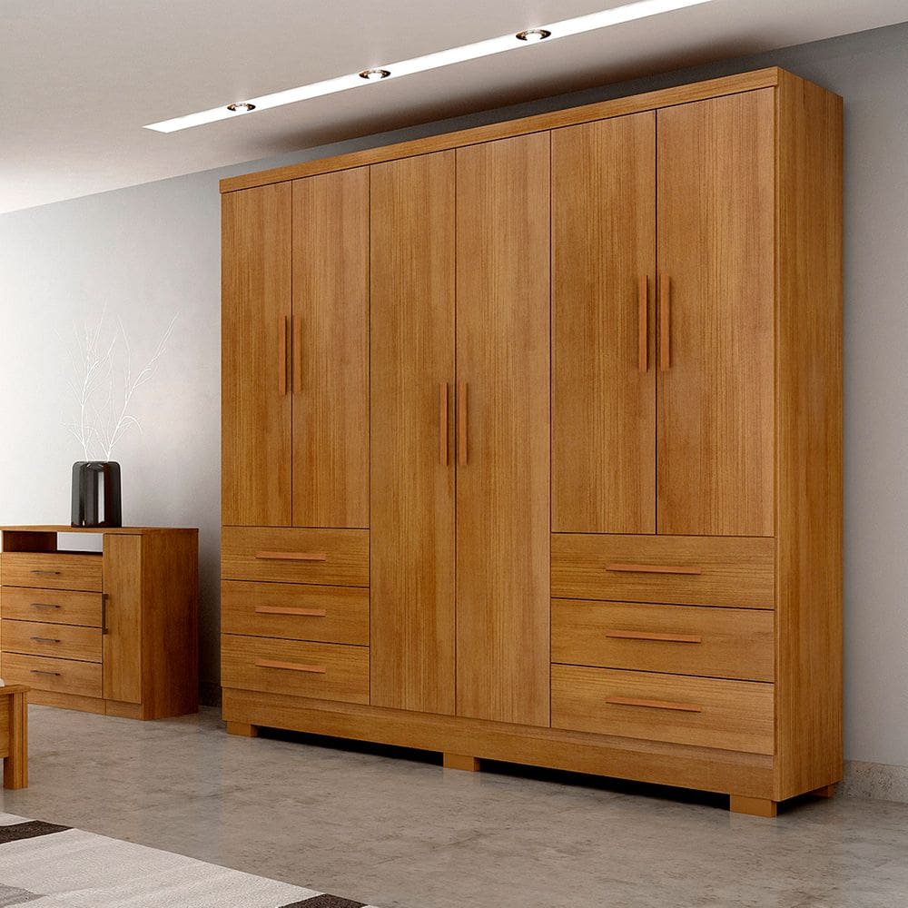 Guarda Roupa Encant 6 Portas Cumaru Novo Horizonte