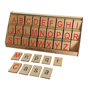Alfabeto Móvel Degrau 130 Peças Montessoriano Mdf Educativo