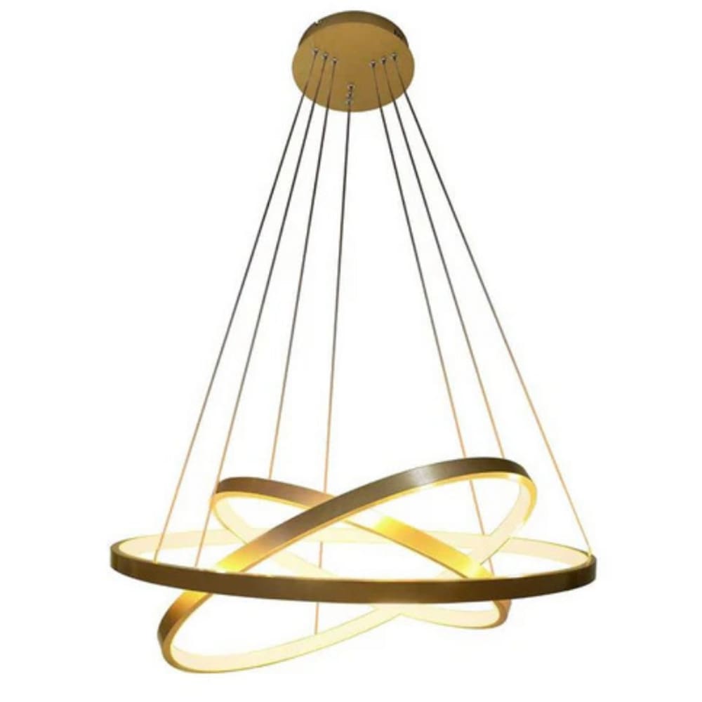 Lustre Pendente 3 Arcos LED 60W 3200K Dourado Domum