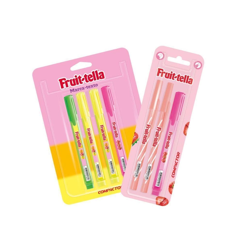 Kit Escolar Fruit-Tella Marca Texto Com Cheirinho + Canetas