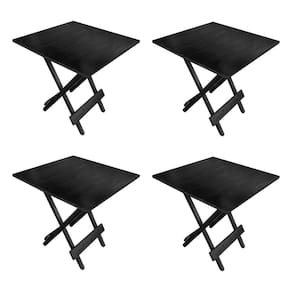 Kit 4 Mesa Dobrável 70x70cm Em Madeira Maciça Para Açaí E Bares Mel Bege